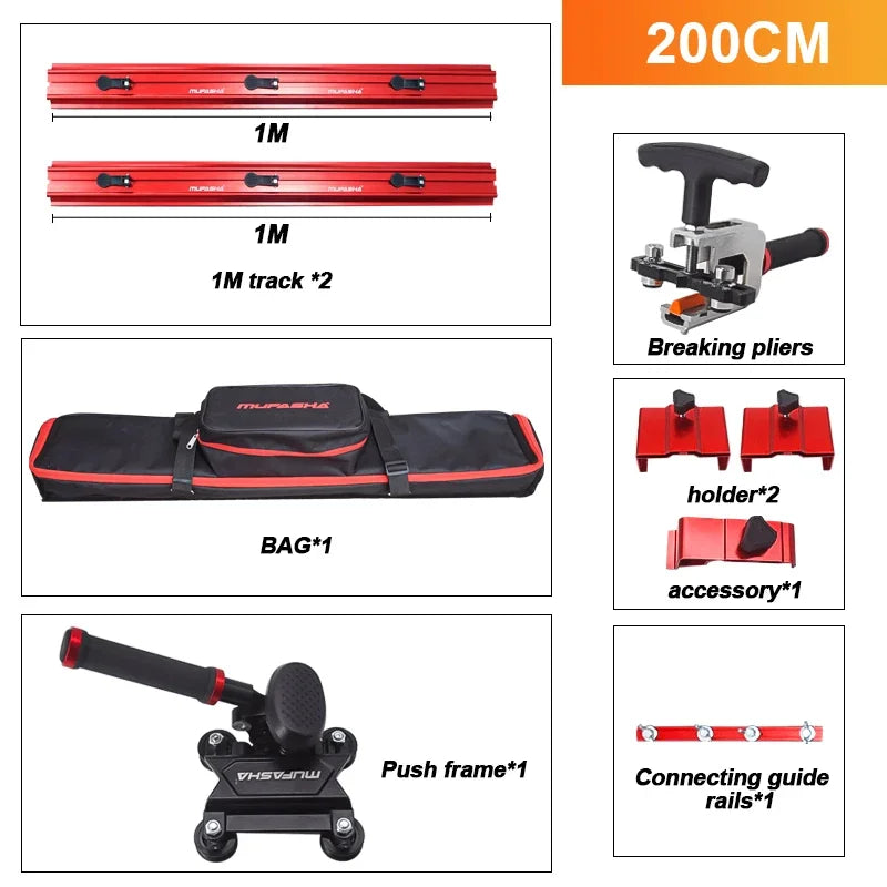 MUFASHA ML2000 portatile 2000mm ad alta precisione tre lame da taglio sistema sottile lastra taglierina per piastrelle manuale