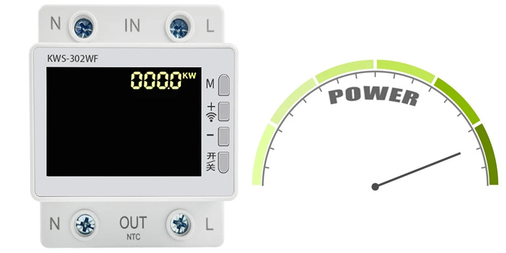 63A Tuya WIFI Smart Life Misuratore di tensione AC170-270V Wattmetro di corrente Misuratore di consumo di elettricità KWH Misuratore di energia di potenza