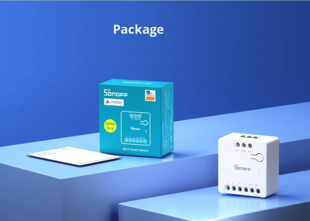 SONOFF MINI-D WiFi Smart Switch Dispositivo di contatto a secco Supporta l'alimentazione CA/CC Funziona con eWeLink Apple Home Alexa Google Home