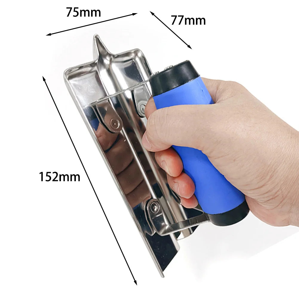 Cazzuola ad angolo interno/esterno in acciaio inossidabile Cazzuola con finitura liscia con manico ergonomico comfort TPR per strumenti per la pulizia delle pareti