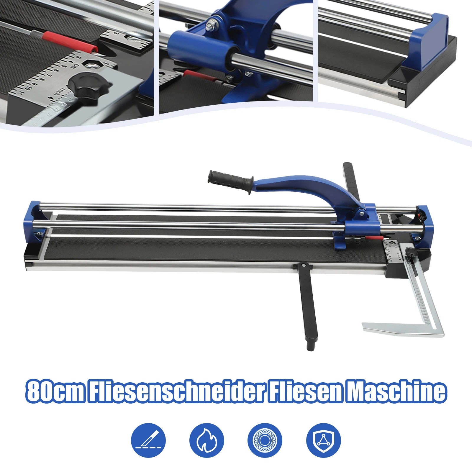 Tagliapiastrelle manuale Ruota in lega di tungsteno Posizionamento a infrarossi blu Doppio binario 0-90 °   Regolabile