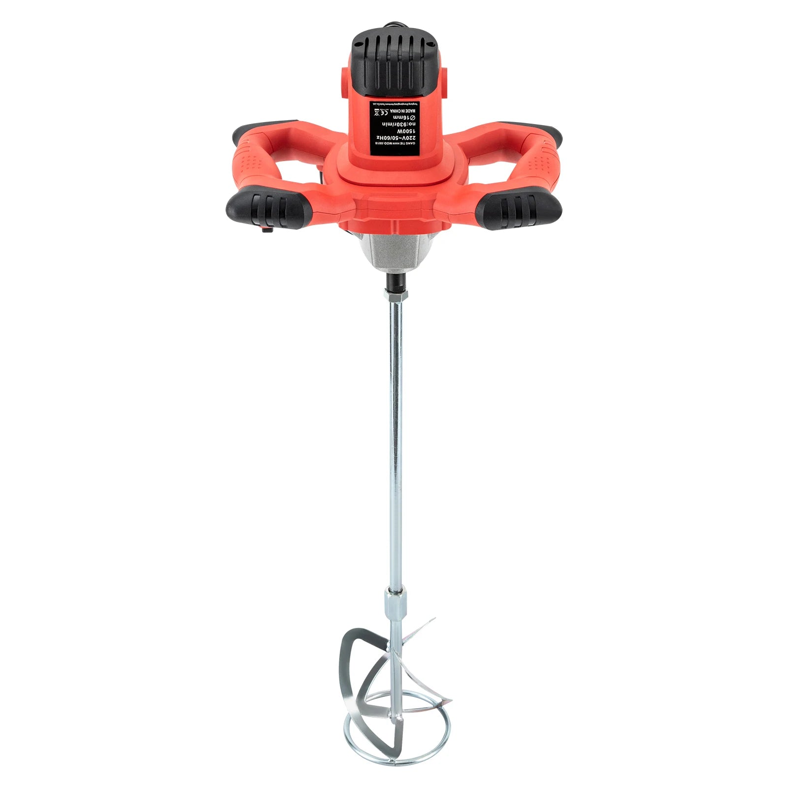 Miscelatore elettrico per calcestruzzo 220V 1500W Frullatore per intonaco per malta cementizia portatile a 6 velocità con doppia lama a forma di S