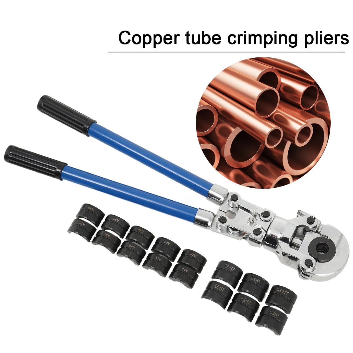 Pinza a crimpare con pressa manuale V12-28mm + pinza per crimpare tubi in rame per tubi compositi TH16-32mm