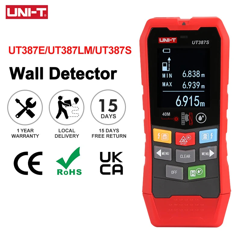 UNI-T Scanner da parete UT387E UT387S UT387LM 4 in 1 Metal Detector Wood Stud Finder Tensione CA Cavi sotto tensione Fili Profondità Tracker