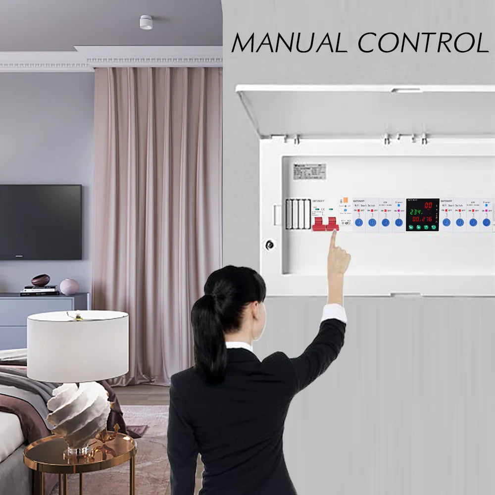 Tuya Smart WiFi 2P 63A MCB RS485 interruttore contatore prepagato interruttore Timer tensione protezione corrente controllo vocale Alexa Google Alice