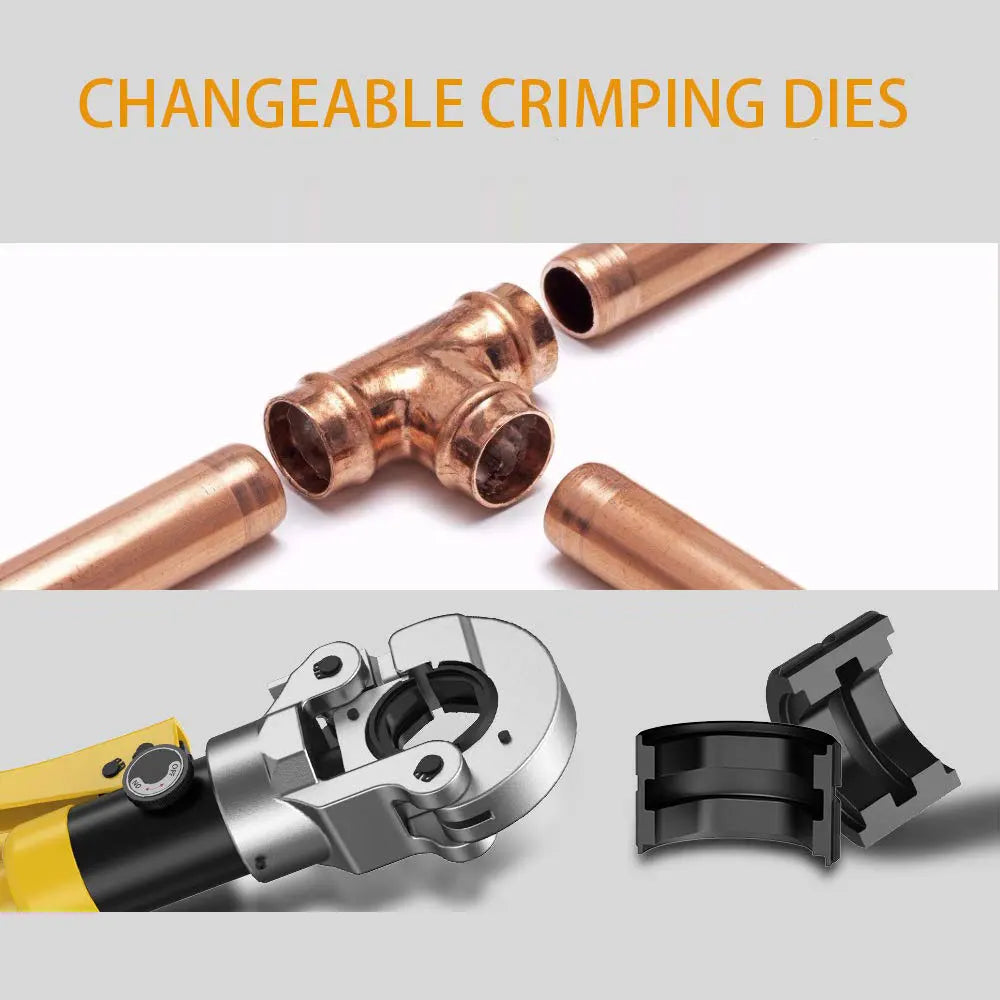 Strumento di crimpatura per tubi idraulici piegatrice regolabile con pressione per impieghi gravosi per tubi in rame in acciaio inossidabile PEX TH V12/15/18/22/28