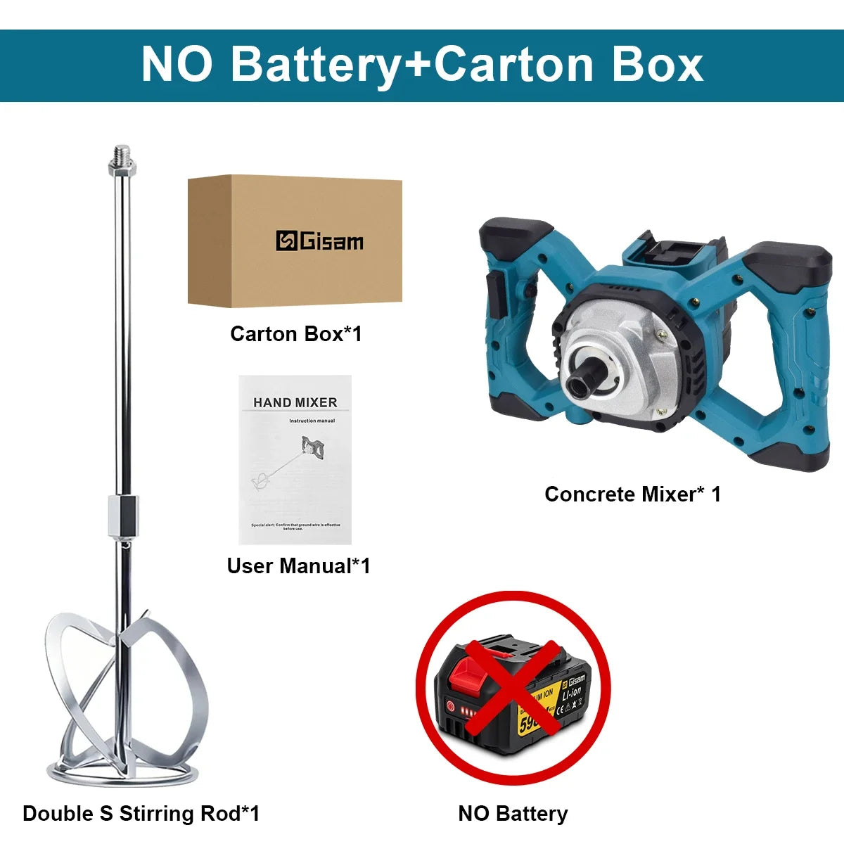 Gisha 6Gears Cordless Elettrico Betoniera Brushless Malta di Cemento Gesso Mixer Frullatore Miscelatore Vernice Per makita 18v batteria pin