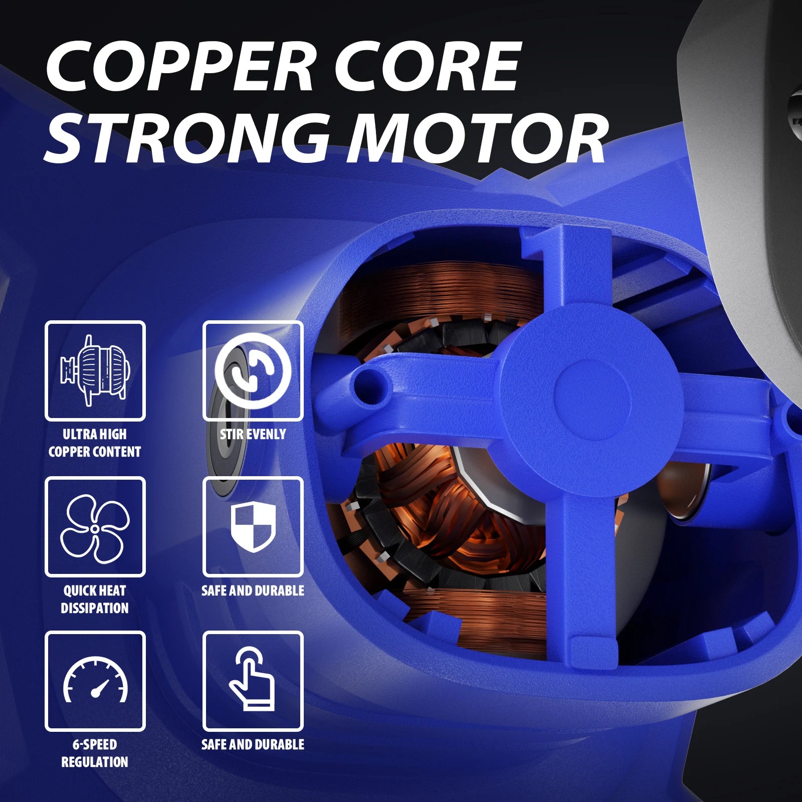 Miscelatore a paletta portatile da 2800 W a 6 velocità, agitatore elettrico per trapano, strumento di agitazione per malta, malta, vernice, cemento, intonacatura del gesso