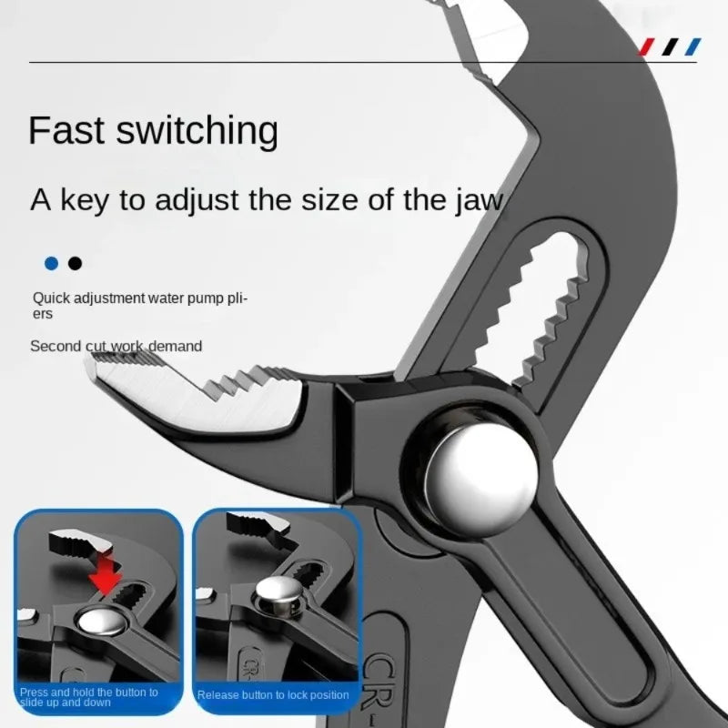 Pinza per pompa dell'acqua da 7/10/12 pollici Pinza idraulica regolabile ad ampia apertura Comfort Grip Pinza per tubi a sgancio rapido Idraulico
