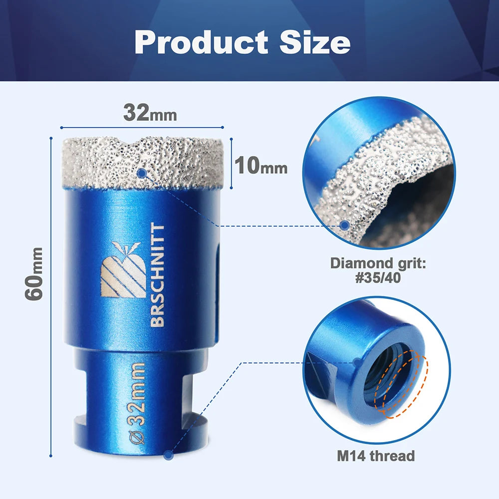 BRSCHNITT-punta diamantata punta centrale per piastrelle granito marmo pietra sega a tazza foratura porcellana Cutter 1 pz otwornice do gresu otwornice do gresu fresa a tazza per mattonelle otwornice