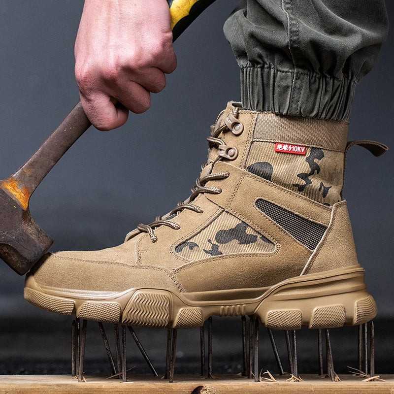 Scarpe da ginnastica Scarpe indistruttibili Scarpe antinfortunistiche da lavoro con puntale in acciaio Scarpe protettive di sicurezza maschili a prova di foratura Stivali tattici