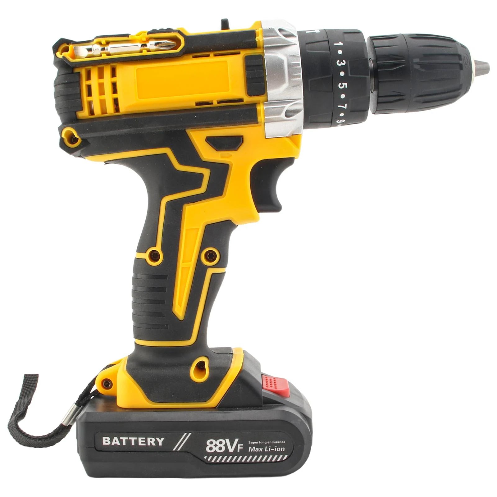 Cacciavite a percussione elettrico con coppia 25 + 3 Impostazione multifunzionale Cacciavite elettrico con trapano a batteria a 2 velocità con 2 batterie