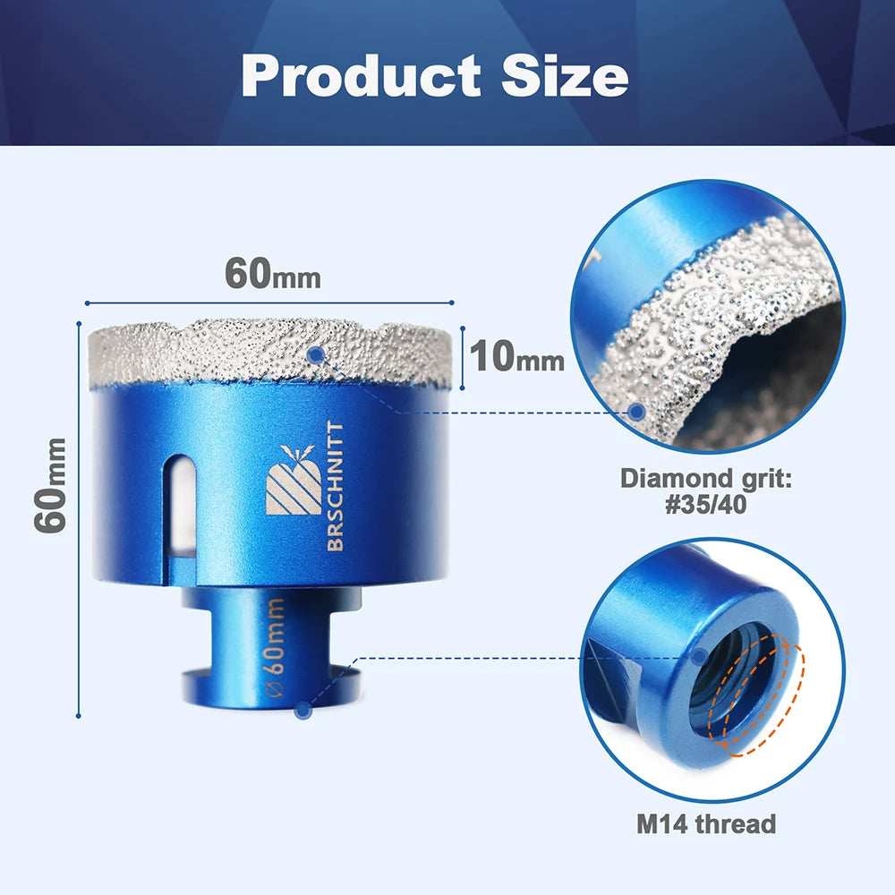 BRSCHNITT-punta diamantata punta centrale per piastrelle granito marmo pietra sega a tazza foratura porcellana Cutter 1 pz otwornice do gresu otwornice do gresu fresa a tazza per mattonelle otwornice