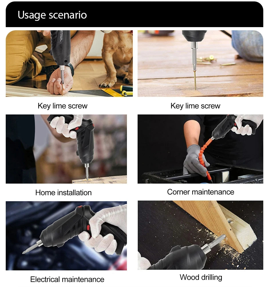 Set di cacciaviti elettrici multifunzione da 47 pezzi, cacciavite a batteria con batteria al litio, utensili elettrici per riparazioni di manutenzione domestica, mini