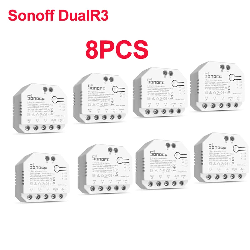 Sonoff Dual R3 Dual Relay Wifi Smart Switch Controllo bidirezionale Misurazione della potenza Tende a rullo Motore Tende elettriche Tende Interruttore