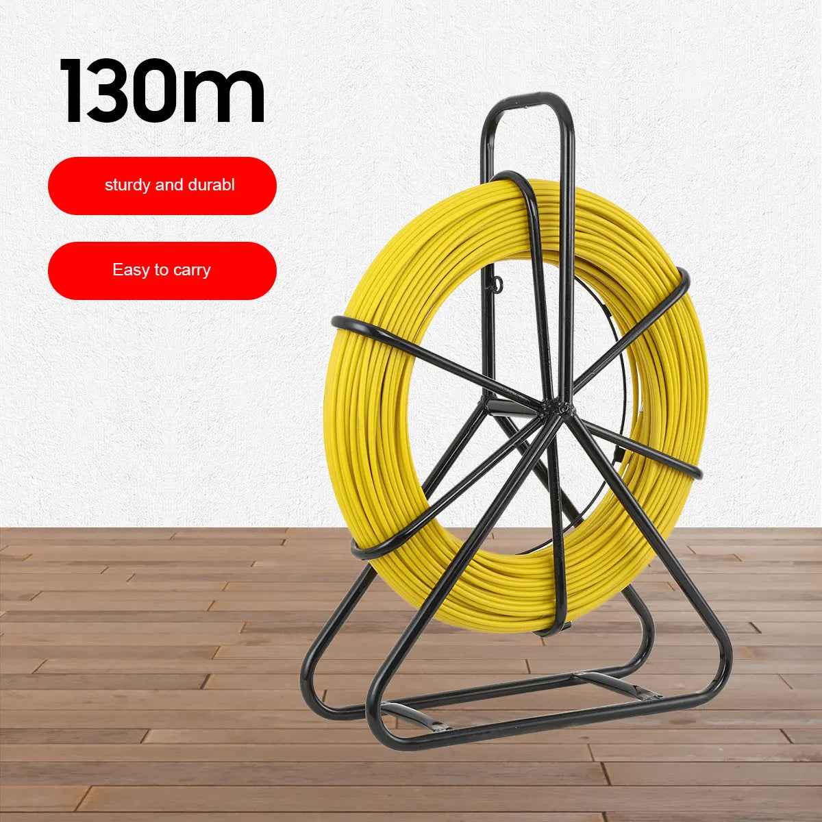 100/130m Elettricista Filo Filettatrice Cavo In Fibra di vetro Asta di marcia Pesce Nastro Rodder Cavo Sbloccatore Leader 6mm