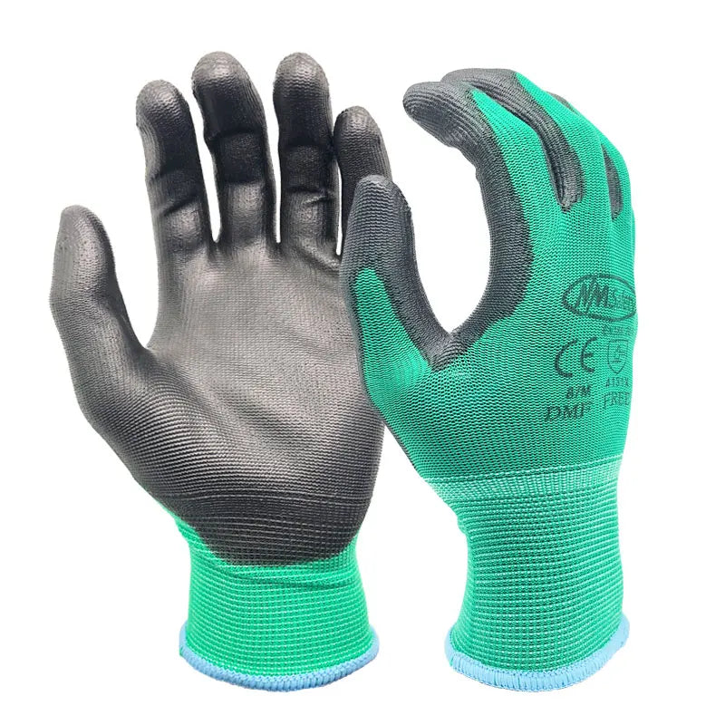 24 Pezzi/12 Paia Guanti protettivi da lavoro professionali per uomo Costruzione Donna Guanti da corsa in nylon da giardino obtati CE EN388.