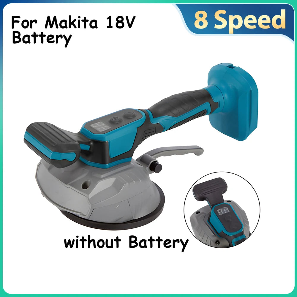 Hikity Piastrelle Livellatrice a Vibrazione Macchina per la Posa di Piastrelle a 8 Velocità Strumento Vibrante per Posa di Piastrelle per Pavimenti a Parete per Batteria Makita 18V