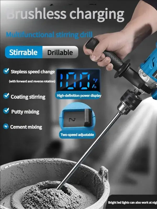 Trapano elettrico senza fili senza spazzole Trapano per legno/acciaio/cemento/ghiaccio per batteria Makita 18V