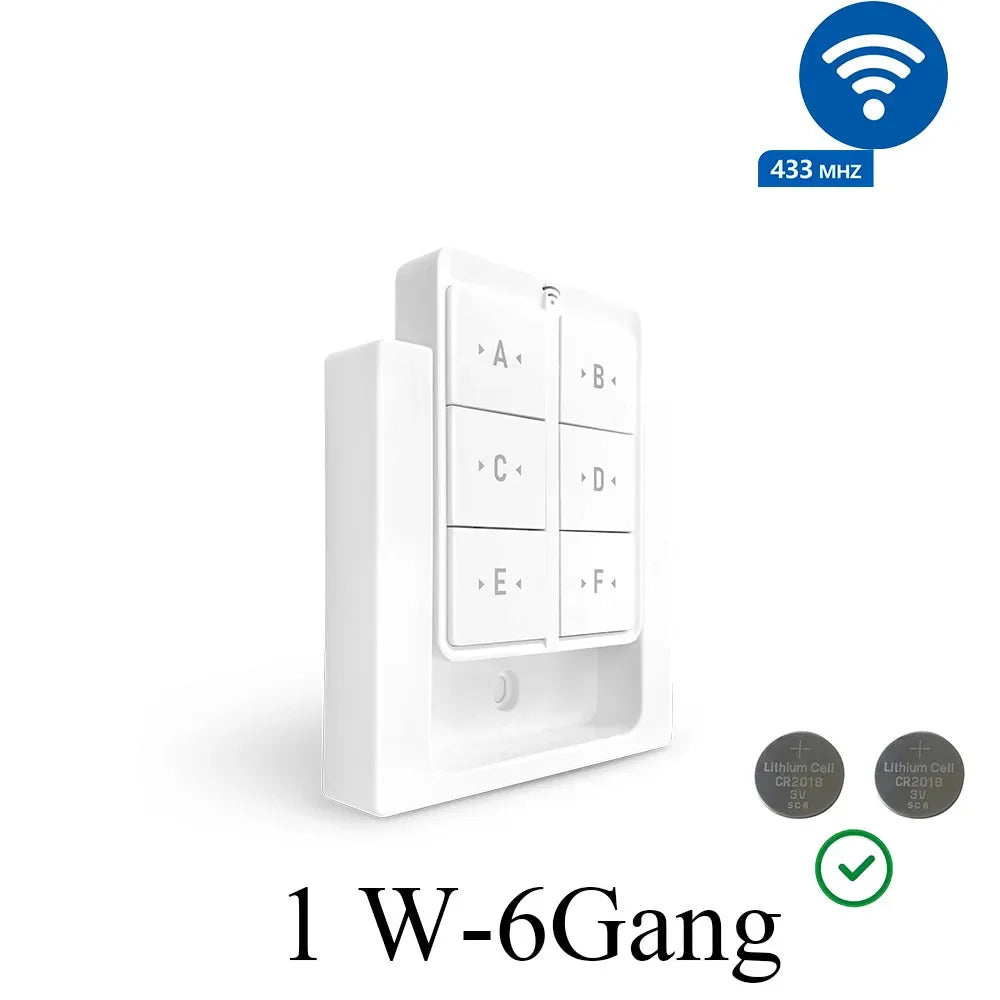 Tuya WiFi RF Smart Light Switch 433 MHz 6 Gang Interruttore da pannello a parete wireless, ricevitore temporizzato 110 V 220 V Funziona con Goole Home/Alexa