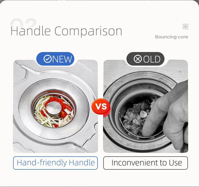 Lavello da cucina filtro di scarico tappo per lavello Pop-Up in acciaio inossidabile tappo per lavello Anti-intasamento cestello per alimenti filtro per odori tappo per lavello