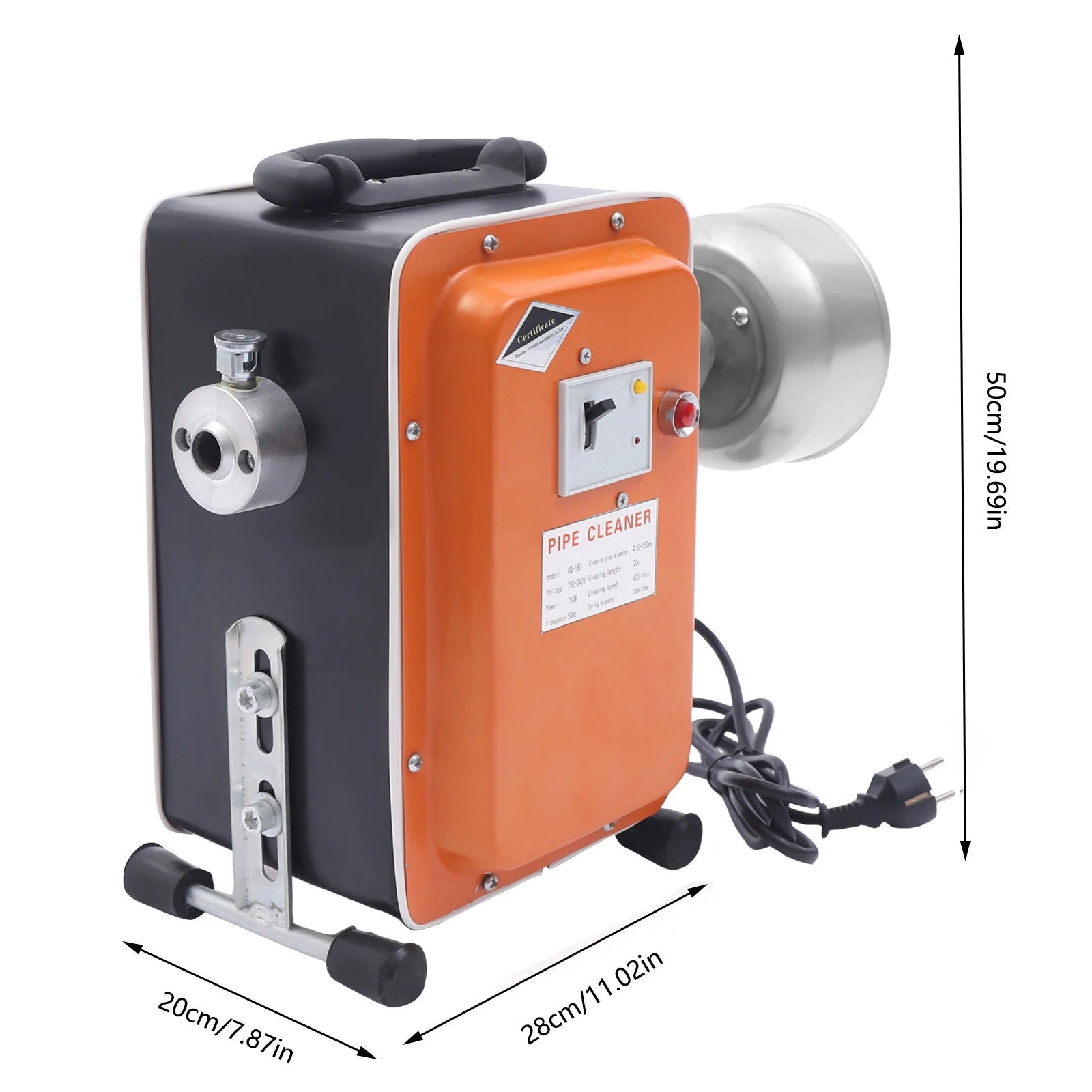 750W Macchina per la pulizia degli scarichi Macchina per la pulizia dei tubi fognari Macchina per la pulizia degli scarichi Kit con molle da 52,49X8,2Ftft per la casa