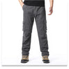 Salopette ampia con tasche grandi Pantaloni tattici da jogging per sport all'aria aperta da uomo Pantaloni da lavoro casual in puro cotone elastico in vita