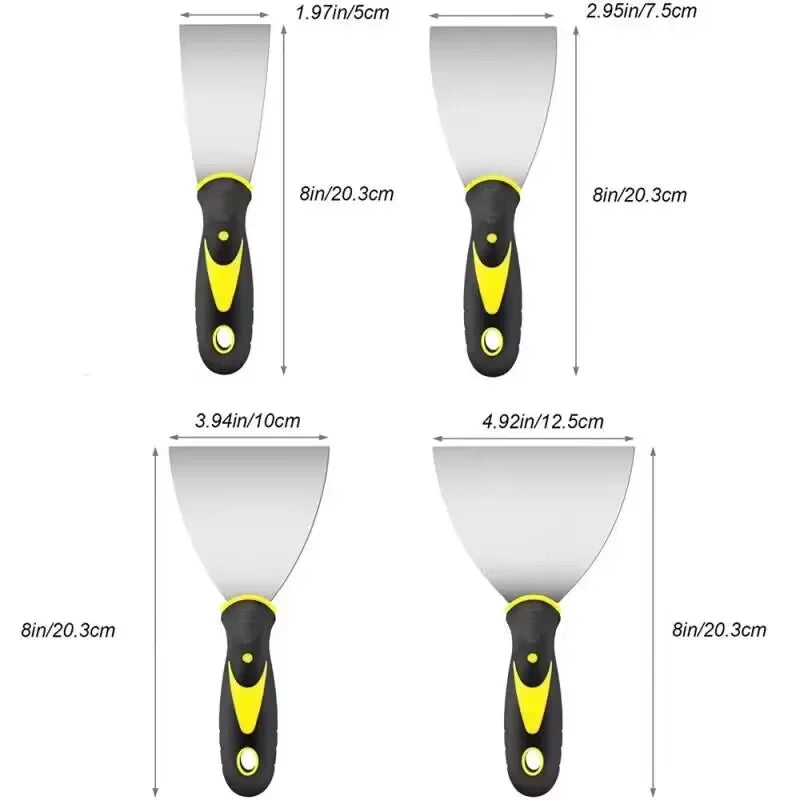 2/3/4/5 pollici in acciaio inossidabile mastice coltello raschietto pala strumenti di vernice strumenti di costruzione pulizia industriale domestica