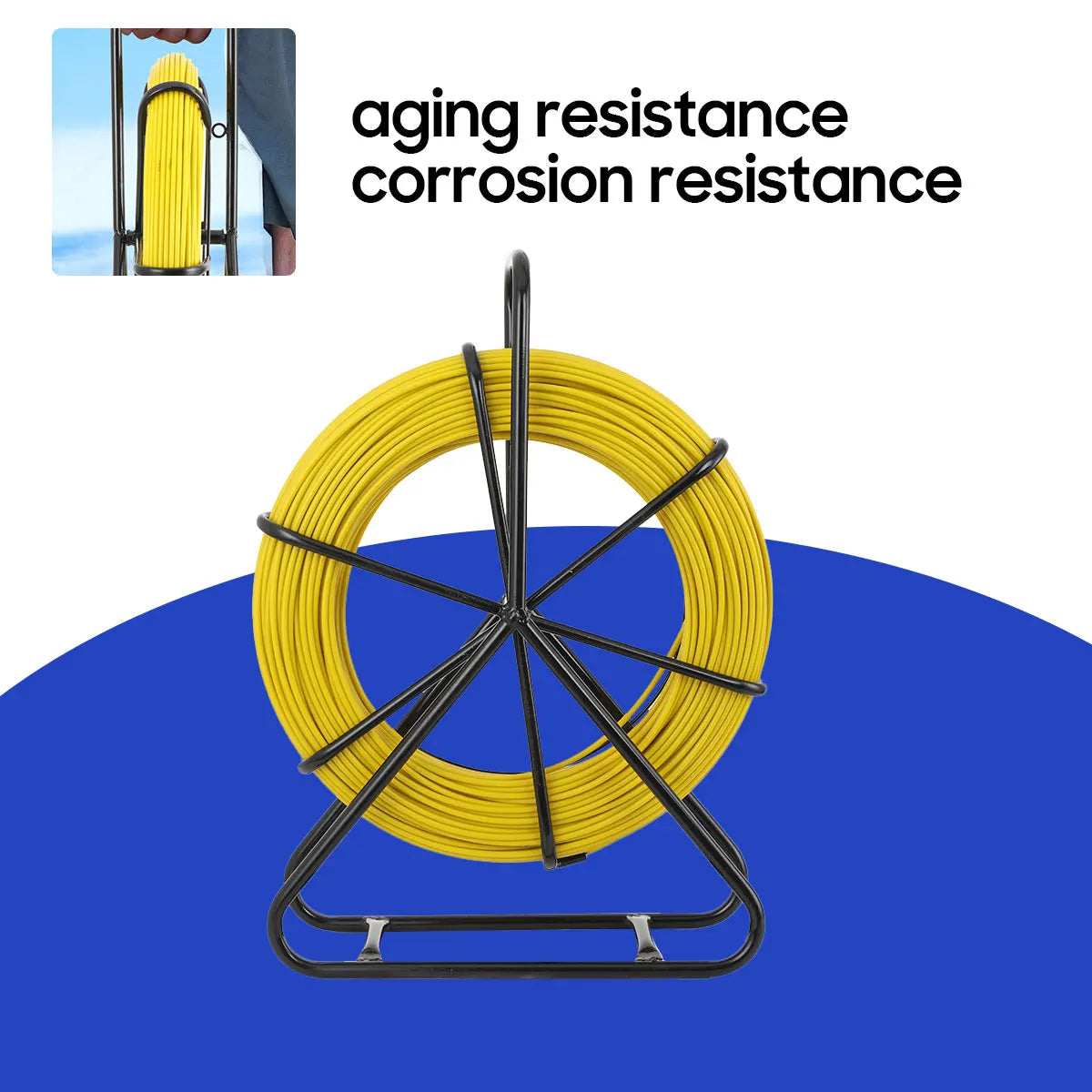 100/130m Elettricista Filo Filettatrice Cavo In Fibra di vetro Asta di marcia Pesce Nastro Rodder Cavo Sbloccatore Leader 6mm