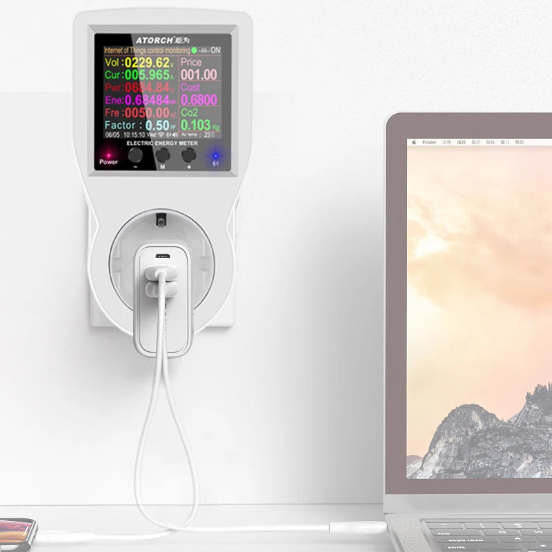 Wattmetro digitale WIFI 220V AC Misuratore di potenza Consumo di elettricità Misuratore di energia Misuratore di potenza di potenza