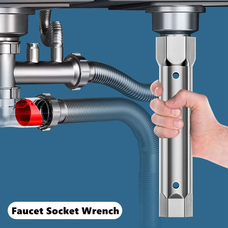 Chiave a bussola per valvola del rubinetto Chiave a bussola per asta di anodo idraulico 23-27mm 34-40mm Chiave tubolare a doppia estremità Chiave per installazione rubinetto