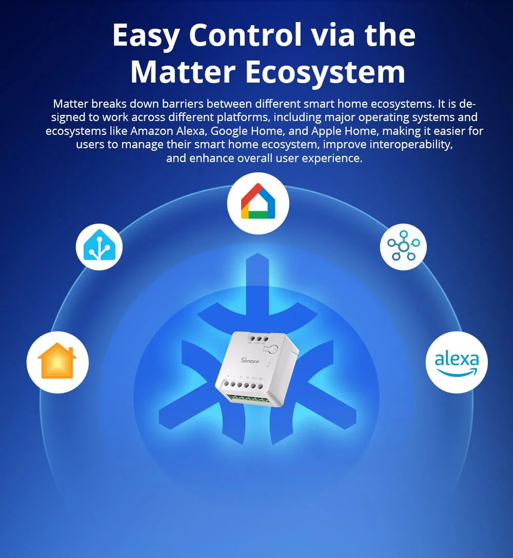 SONOFF MINI-D Wi-Fi Smart Switch Primo MINI dispositivo relè a contatto secco con importa supporta il controllo del contattore di alimentazione CA/CC