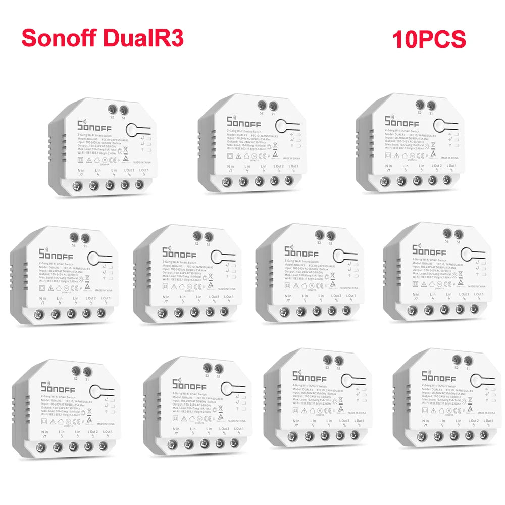 SONOFF Dual R3 2 Gang Wifi Smart Switch Modulo relè doppio con misurazione della potenza Controllo intelligente dell'interruttore dell'otturatore a rullo tramite ewelink