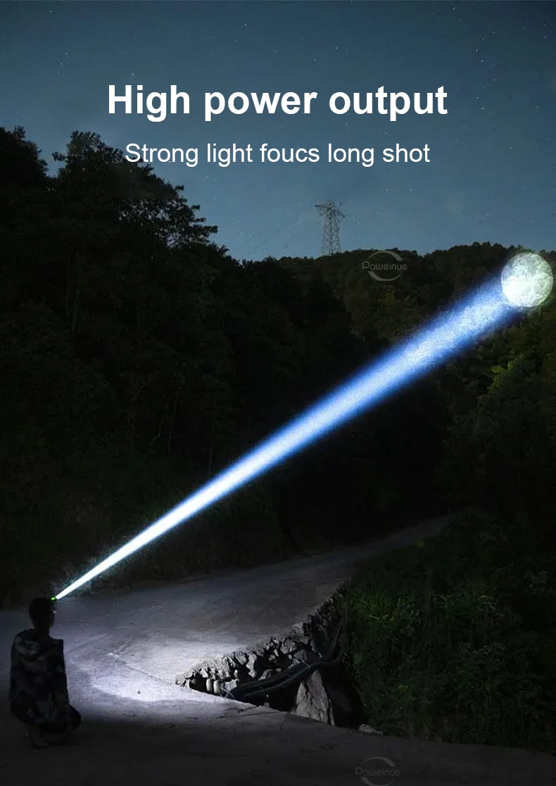 1000000 LM Lampada frontale più potente 18650 Torcia frontale ricaricabile ad alta potenza LED Torcia frontale da pesca Lanterna frontale professionale