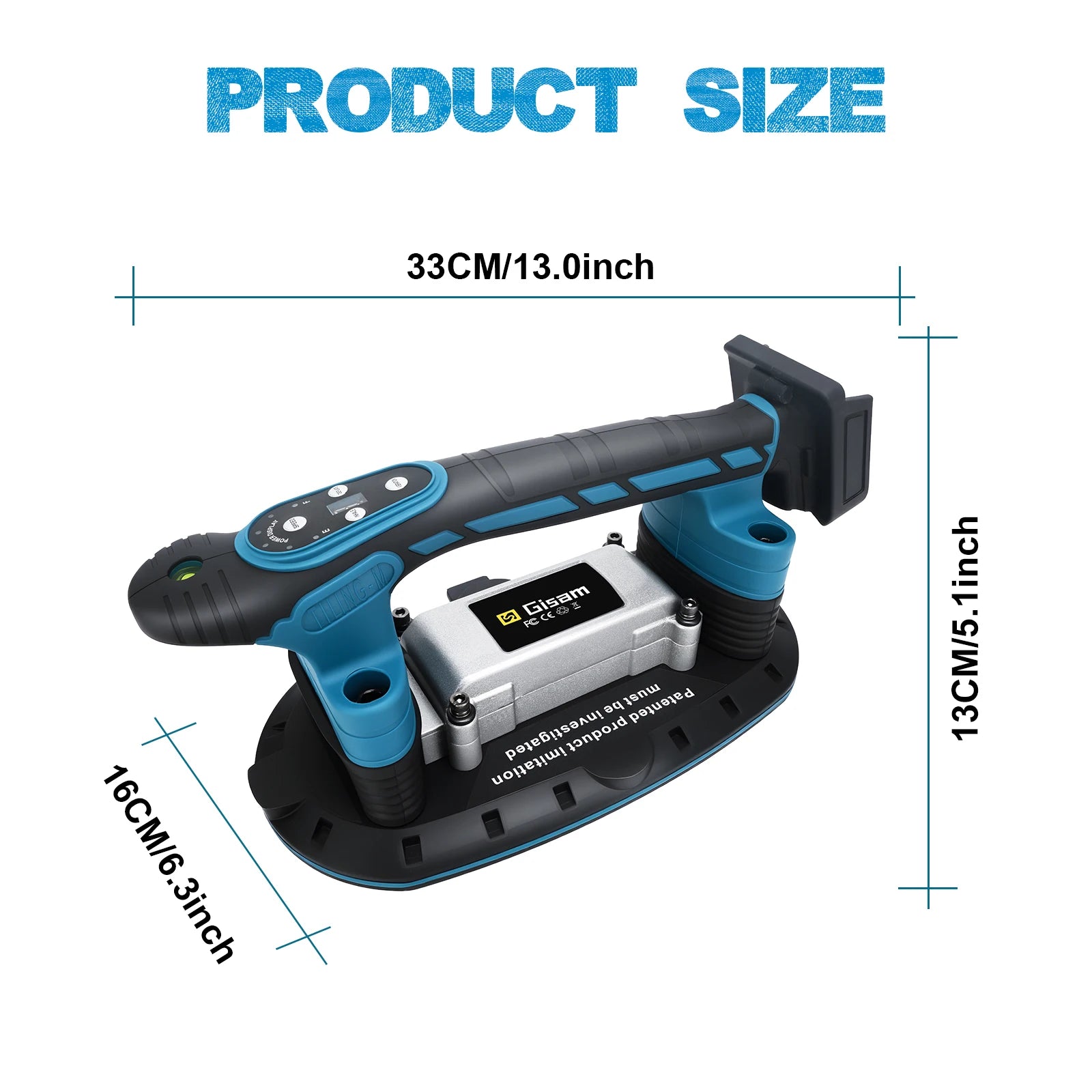 Gisha 500KG Piastrelle Piastrelle Macchina Piastrelle Vibratore Ventosa 9 Gear Pavimento Vibratore Livellamento Strumento di Potere Per makita 18v batteria pin