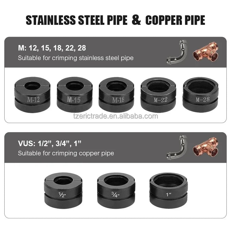 Idraulici a batteria Mascella industriale/fai da te TH/U 16 20 25 26 32mm Strumento di pressatura Pex multistrato Utensili elettrici HVAC alimentati a batteria