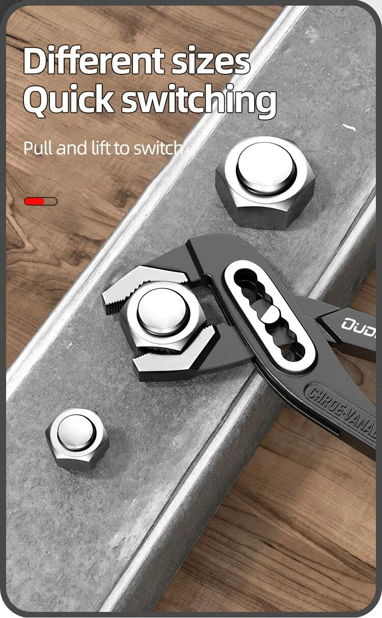 Set di chiavi per tubi per impieghi gravosi pinza per fascette per tubi dell'acqua con apertura regolabile multifunzionale strumento di riparazione manuale per idraulico