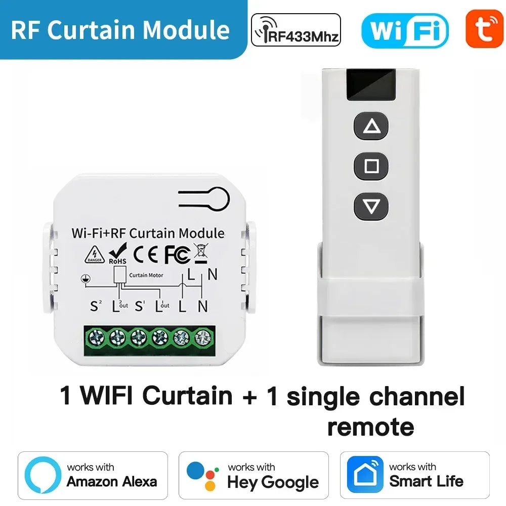 TNCE Tuya Modulo interruttore tenda wifi zigbee rf433mhz, interruttore motore otturatore tende a rullo, controllo intelligente vocale Alexa Google Home