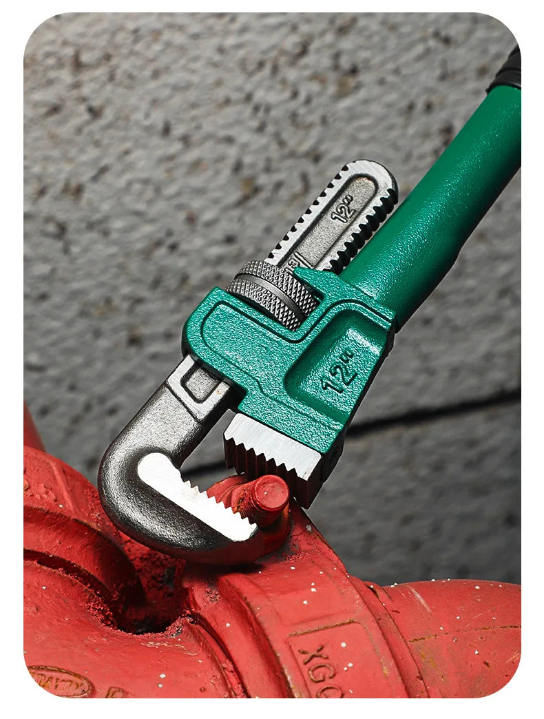 Chiave per tubi diritta in acciaio al carbonio resistente 10", 12", 14", 18" Pinza per tubi Chiave manuale universale per impianti idraulici regolabile industriale