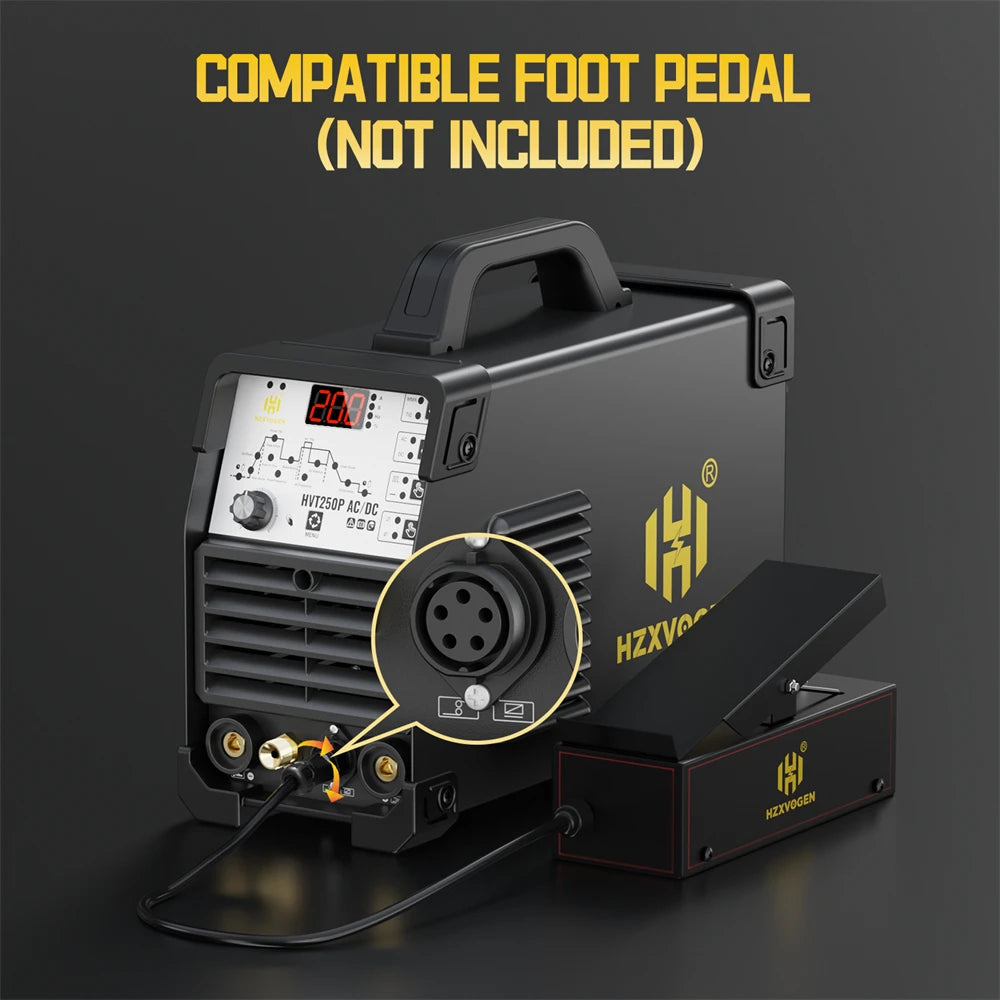 HZXVOGEN 200A 6 in 1 Saldatrice Multifunzione AC/DC HF TIG MMA ARC Argon Preciso Impulso Digitale Saldatore di Alluminio 2T/4T 220V