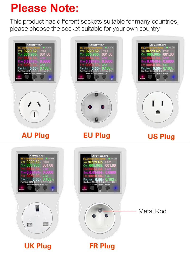 Wattmetro digitale WIFI 220V AC Misuratore di potenza Consumo di elettricità Misuratore di energia Misuratore di potenza di potenza