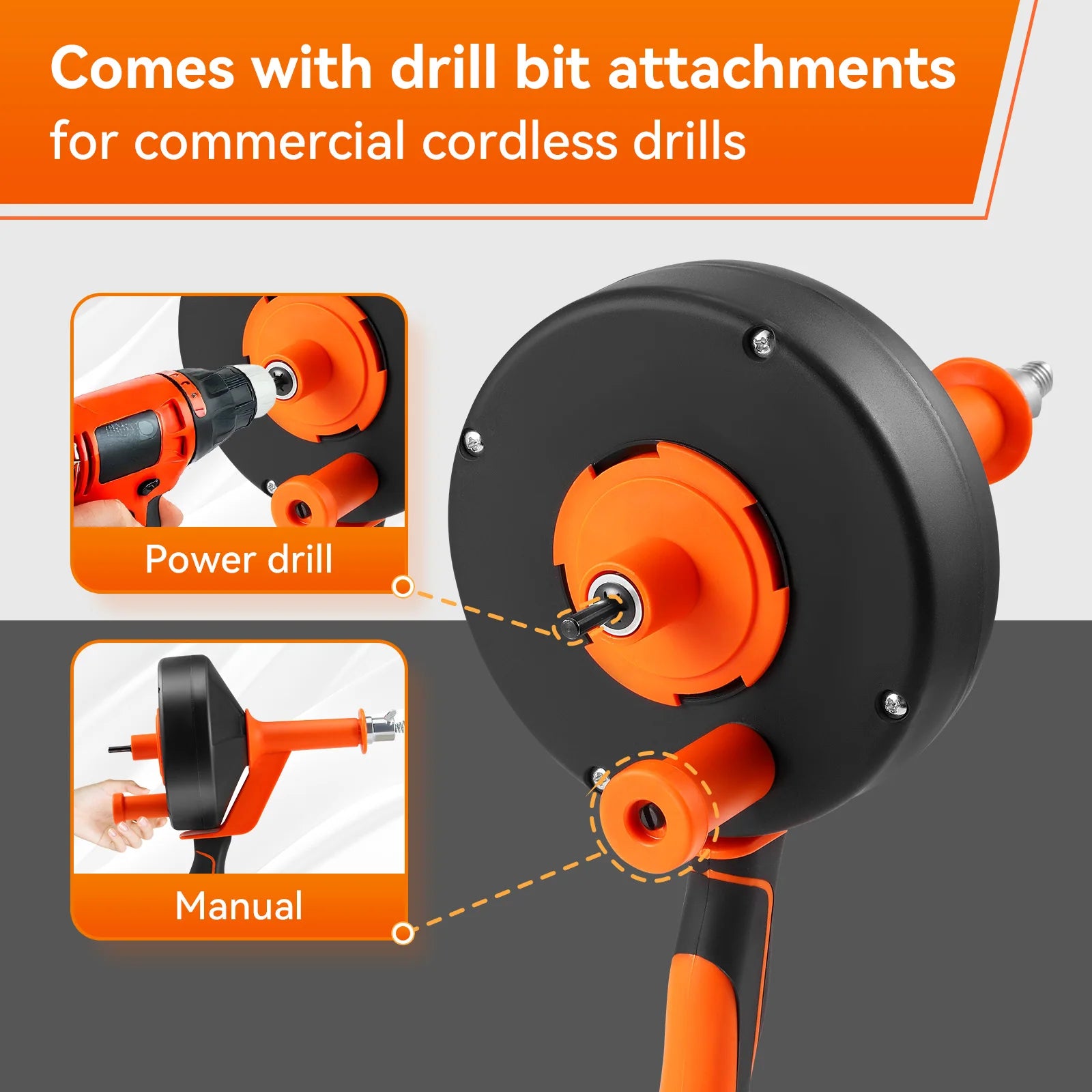 10m Scarico Serpente Sblocker Coclea Idraulico Serpente Manuale Tubo di Alimentazione Fogna Stantuffo Serpente Scarico Stucco di Rimozione Per Bagno Doccia