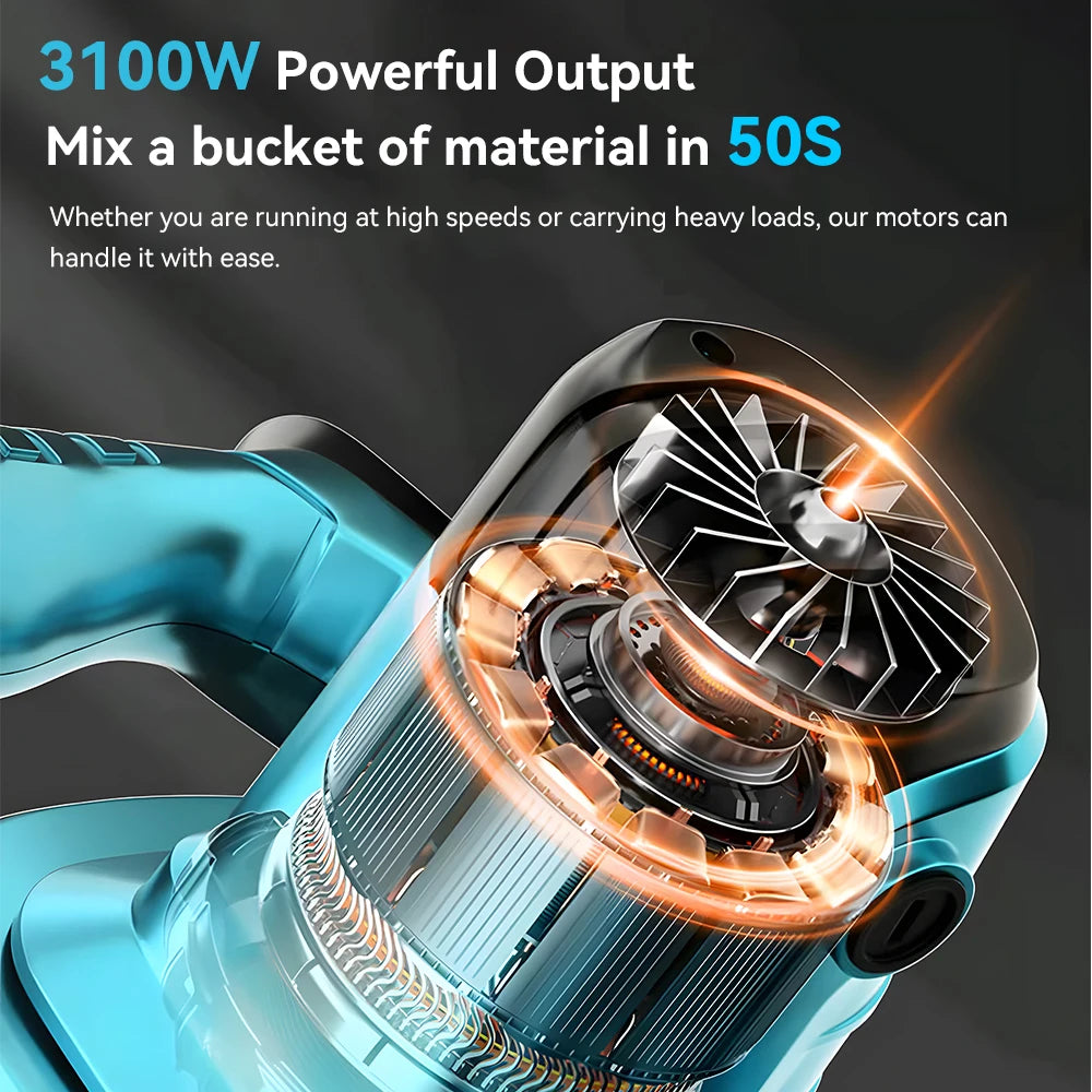 Podofo 3100W Miscelatore piccolo per vernice e rivestimento Stucco ad alta potenza in polvere Regolazione della velocità Miscelatore elettrico manuale per cemento a 6 velocità