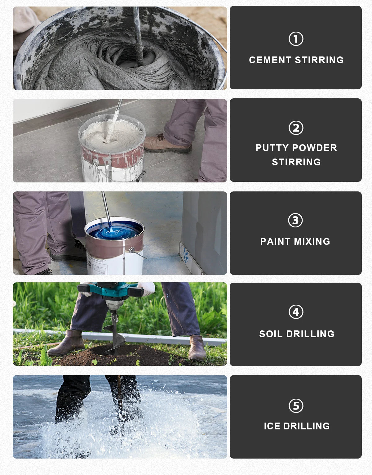 Gisha 6Gears Cordless Elettrico Betoniera Brushless Malta di Cemento Gesso Mixer Frullatore Miscelatore Vernice Per makita 18v batteria pin