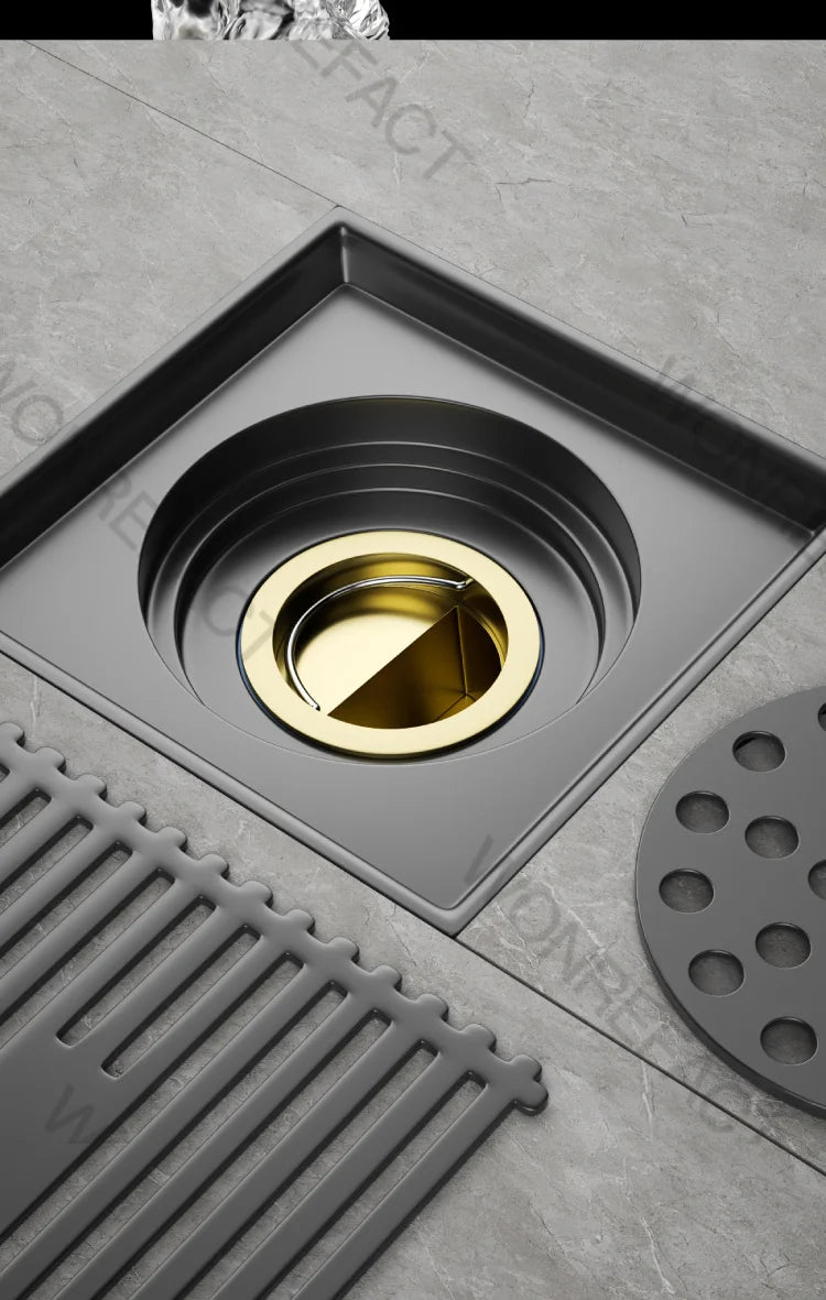 Scarico a pavimento in ottone Cor Anti-odore Anti-insetto Fogna Drenaggio rapido Scarico a pavimento per bagno Nucleo Durevole Installazione rapida Scarico a pavimento