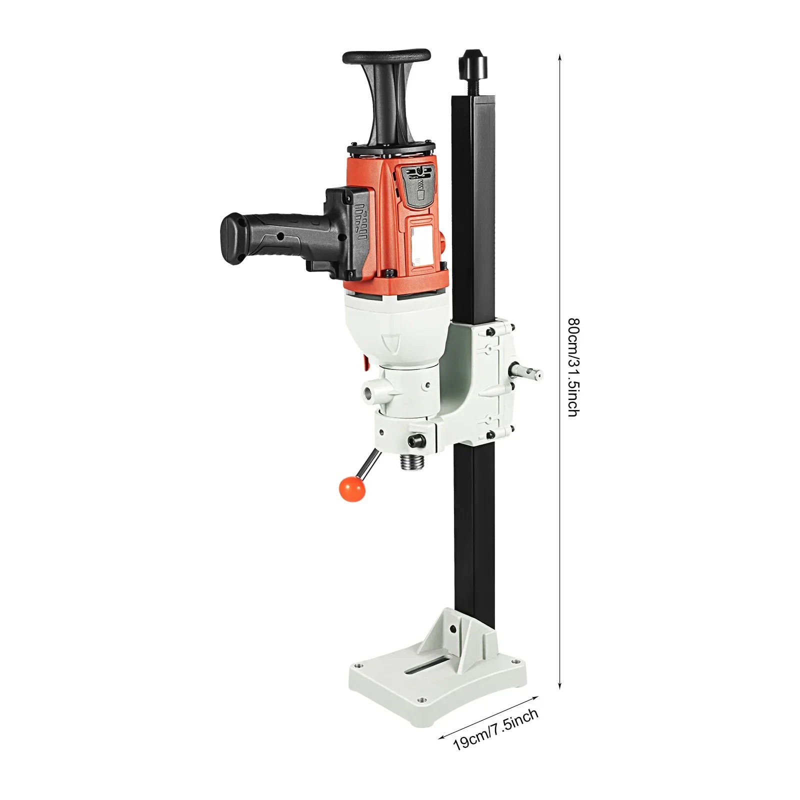 Impianto di perforazione per calcestruzzo 2200W 1200RPM Uso bagnato/secco Staffa regolabile in altezza Trapano verticale portatile 2 in 1