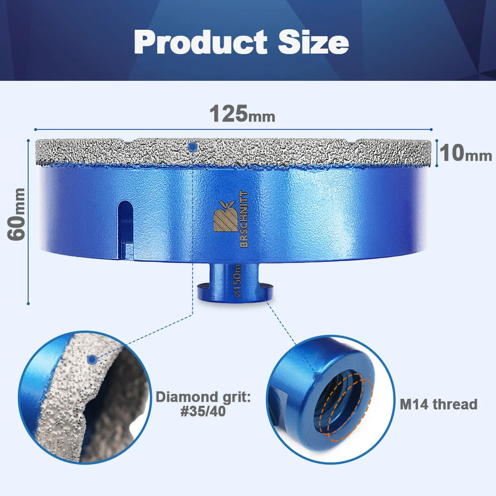 BRSCHNITT-punta diamantata punta centrale per piastrelle granito marmo pietra sega a tazza foratura porcellana Cutter 1 pz otwornice do gresu otwornice do gresu fresa a tazza per mattonelle otwornice