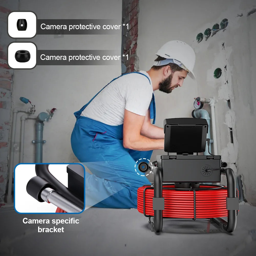 DVR 16GB Card 5600mAh Batteria Telecamera per endoscopio fognario 4.3 "HD Telecamera per condotte di scarico industriale IP68 Telecamera per ispezione tubi fognari