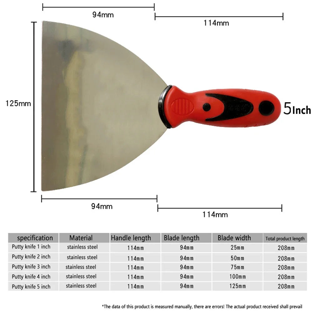 Raschietto per vernice per stucco Raschietto per vernice da parete in acciaio inossidabile Pala per gesso Coltello per stucco Raschietto Lama per stucco Strumento per riempimento manuale
