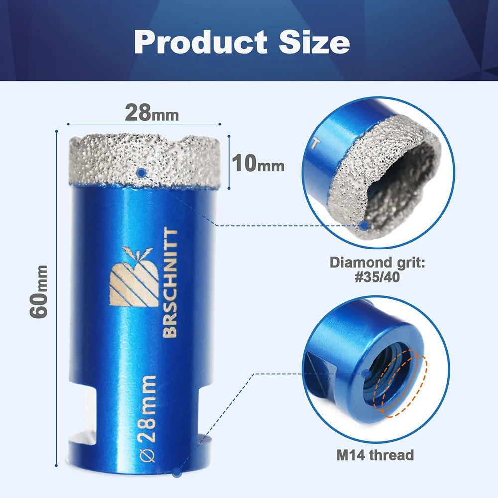 BRSCHNITT-punta diamantata punta centrale per piastrelle granito marmo pietra sega a tazza foratura porcellana Cutter 1 pz otwornice do gresu otwornice do gresu fresa a tazza per mattonelle otwornice